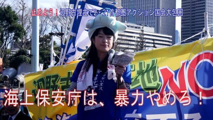 2/21 菱山南帆子さん 平和スピーチ＆平和コール（止めよう！辺野古新基地建設 2.21 国会大包囲）