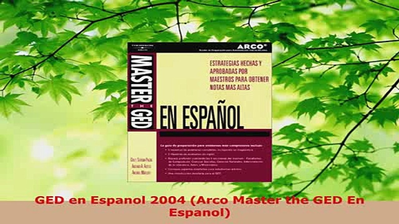 Download  GED en Espanol 2004 Arco Master the GED En Espanol Read Full Ebook