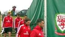Wales football team train ahead of friendly with Northern Ireland