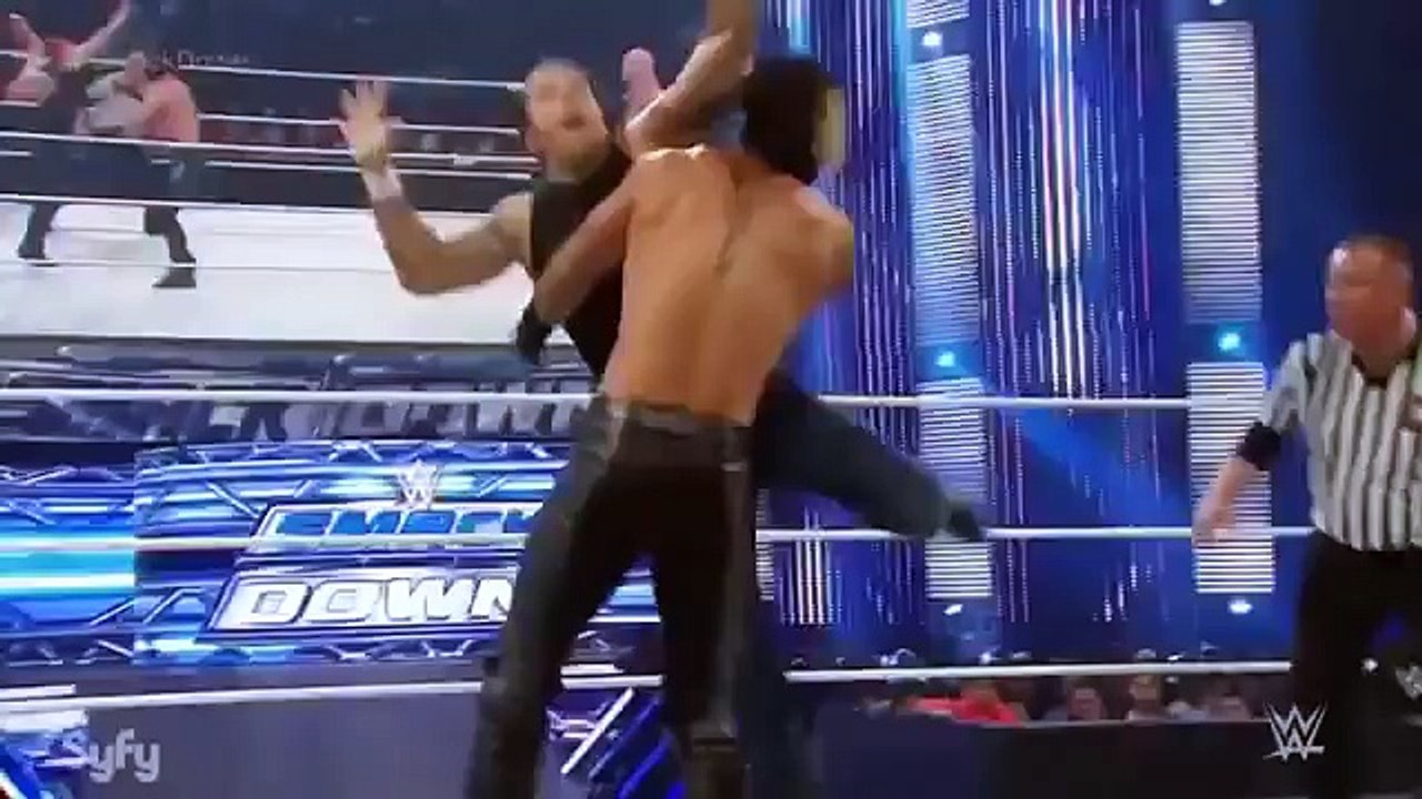 WWE Lucha Completa Roman Reigns Y Dean Ambrose Vs Seth Rollins Y Big Show SmackDown Latino