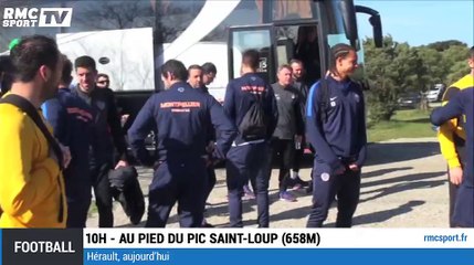Les joueurs de Montpellier à l'assaut du Pic Saint-Loup