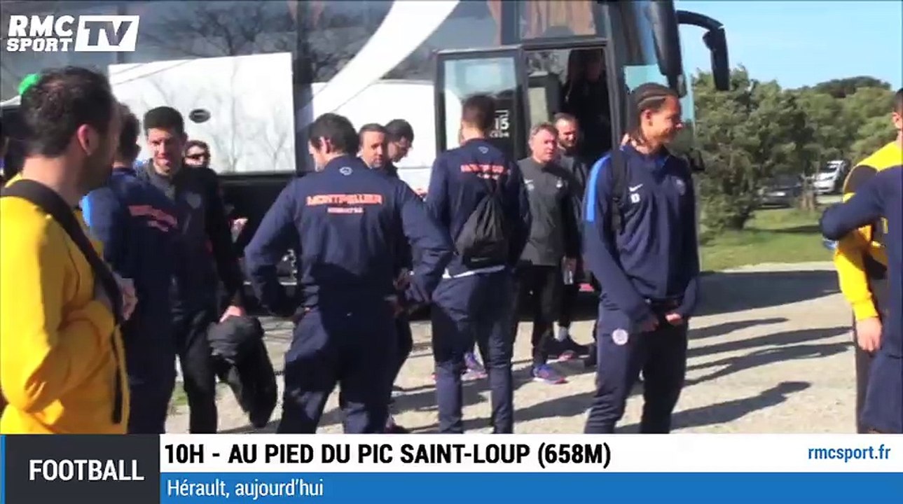 Les joueurs de Montpellier à l'assaut du Pic Saint-Loup
