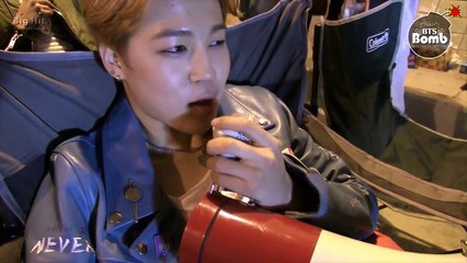 [ENG SUB] [BANGTAN BOMB] Jimins singing Butterfly over a loudspeaker