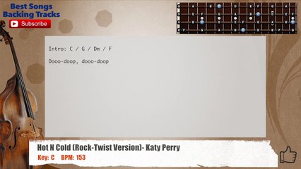 下载视频: Hot N Cold (Rock-Twist Vers.) The Baseballs _ Katy Perry Bass Backing Track with chords and lyrics