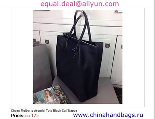 Mulberry Arundel Tote Black Real Leather Replica for Sale