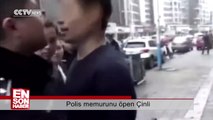 Polis memurunu öpen Çinli