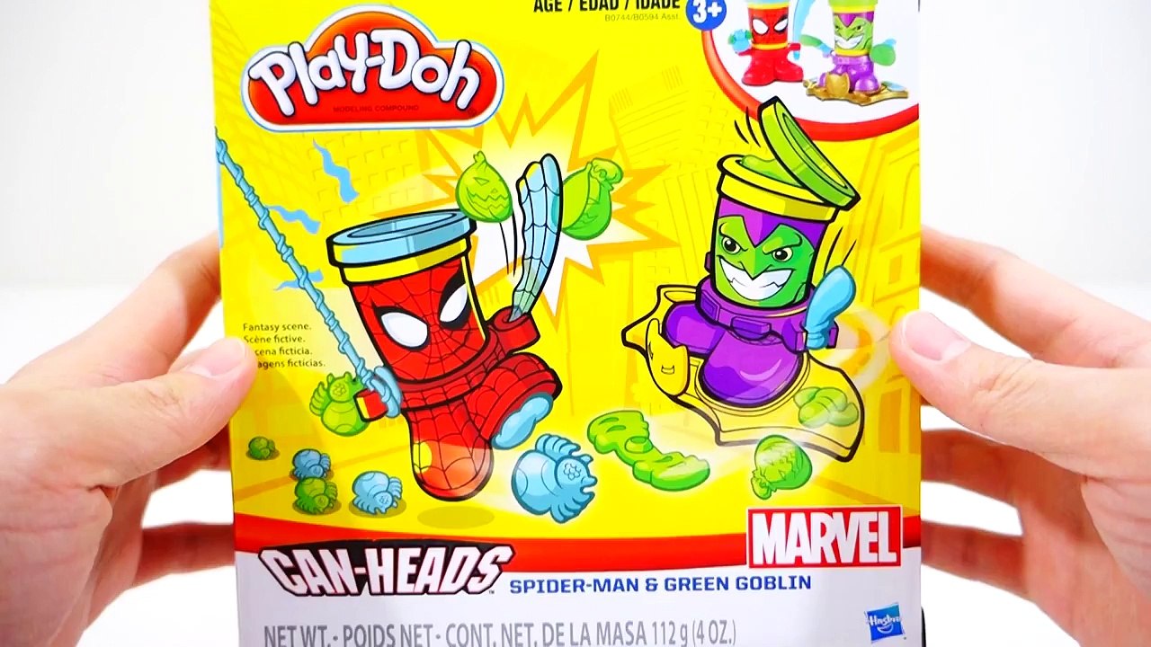 Play Doh Can Heads GREEN GOBLIN Spiderman Marvel Play Dough Playset
