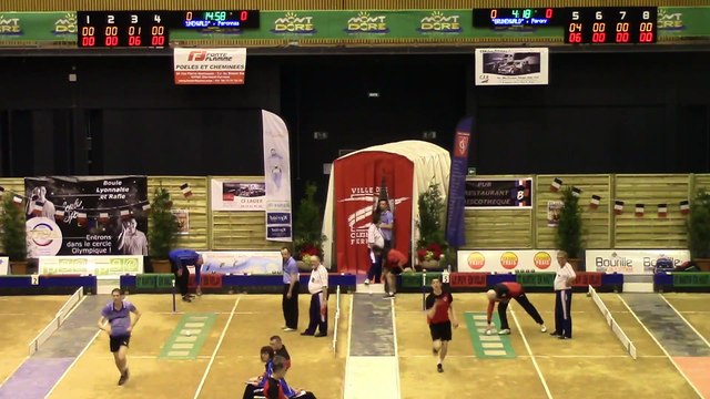 Premier tour, tir rapide en simple, Finale N4 Saint-Martin en Haut contre Le Puy, Sport Boules, Clermont-Ferrand 2016