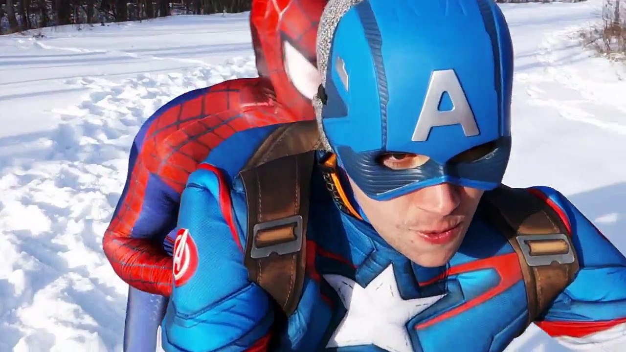 スパイダーマンvsキャプテン-アメリカvsゾンビです！ スーパーヒーロー対戦映画現実に！