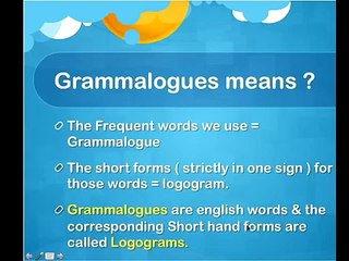 Day 16. Grammalogues - what it means - Pitman ShortHand Writing Lessons by Suraendra Ben