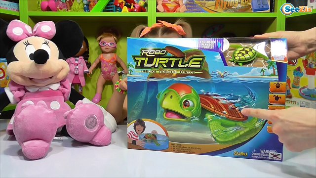 Минни Маус. Игрушки для детей. Ярослава открывает новую игрушку - Черепашка. Tiki Taki Cook