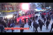 Bilecek'li yurttaşlar Türk bayrakları ile yürüyüş düzenledi