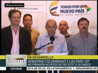 Gob. colombiano y FARC-EP no firmarán acuerdo de paz este 23 de marzo
