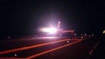 AWESOME SOUND !!! US Navy F-18 Aircraft Carrier Night Operations