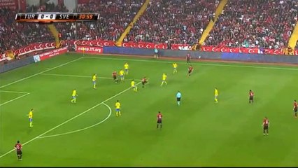 Goal Cenk Tosun Turkey 1-0 Sweden 24.03.2016