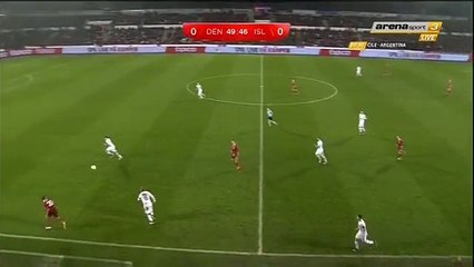Nicolai Jorgensen Goal - Denmark 1-0 Iceland - 24.03.2016