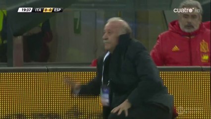 Vicente Del Bosque Gets Taken Out Epically By The Linesman! Spain v. Italy 24.03.2016 HD