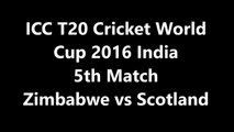 Zimbabwe vs Scotland ICC T20 Cricket World Cup 5th Match PTV Sports Biss Key 10th March 20