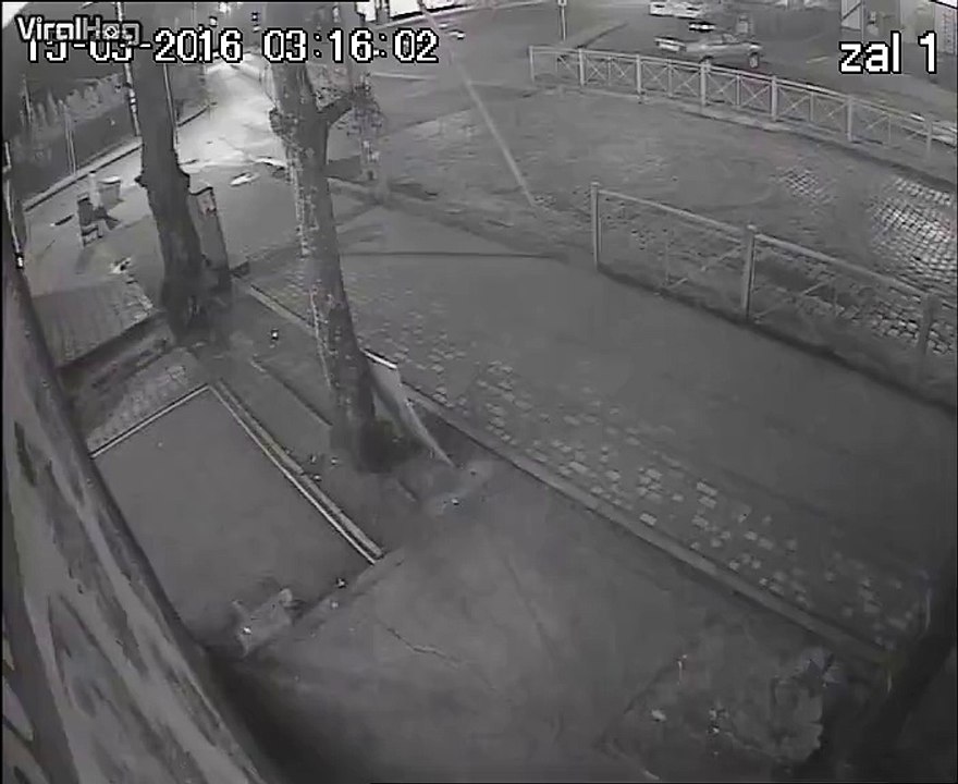 an out of control car collide with the building