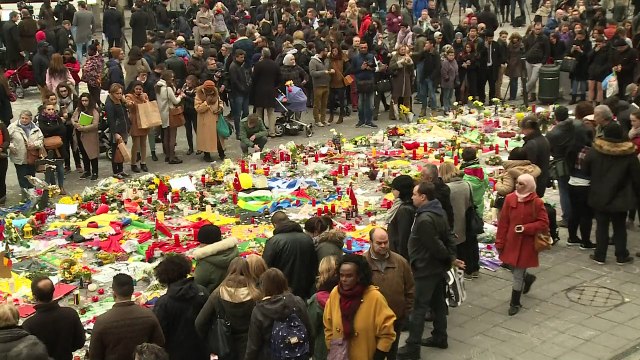 Crowds gather in Brussels to pay tribute to attack victims