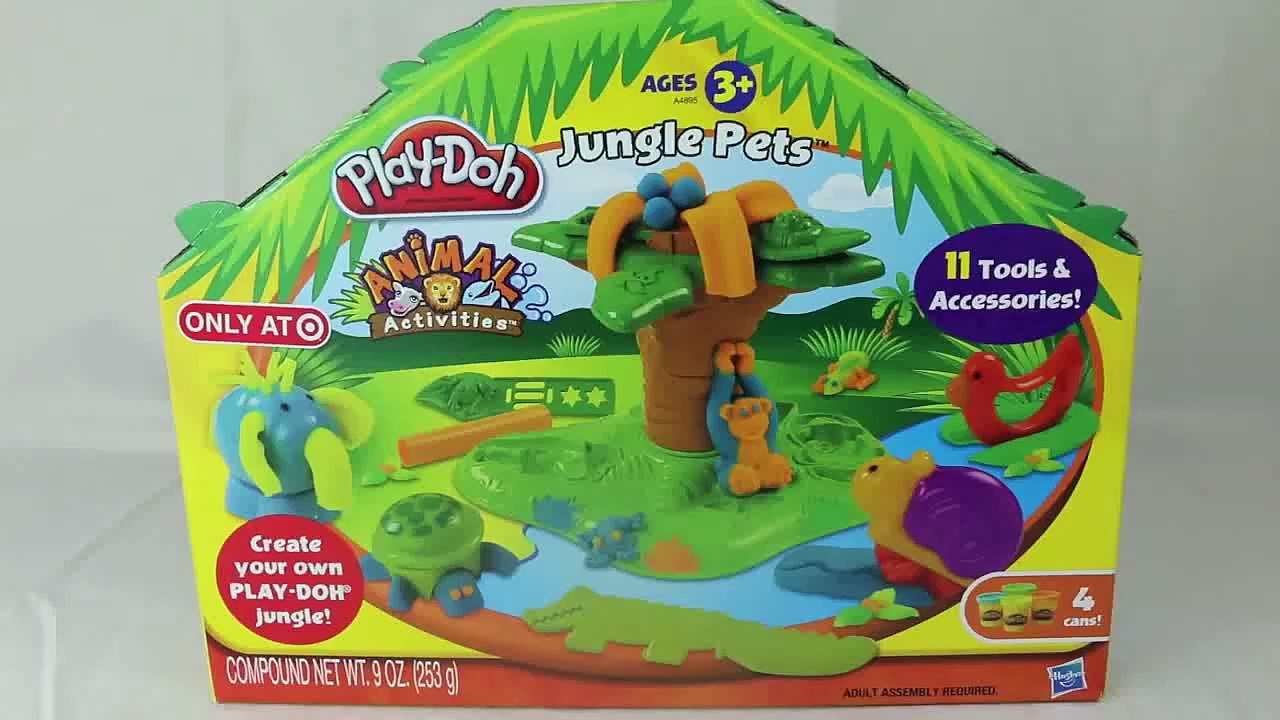 Play Doh Jungle Pets Animal Activities Play-Doh Elephant, Turtle, Monkey Animal Playdough