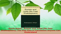 Download  Spark Notes  Romeo and Juliet No Fear Shakespeare The Play Plus A Translation Anyone PDF Full Ebook