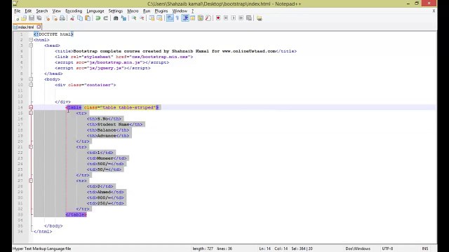 Bootstrap Framework in Urdu_Hindi Part 10 Bootstrap Tables