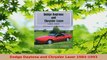 PDF  Dodge Daytona and Chrysler Laser 19841993 Free Books