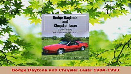 PDF  Dodge Daytona and Chrysler Laser 19841993 Free Books