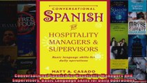 Conversational Spanish for Hospitality Managers and Supervisors Basic Language Skills for