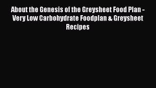 Read About the Genesis of the Greysheet Food Plan - Very Low Carbohydrate Foodplan & Greysheet