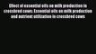 Read Effect of essential oils on milk production in crossbred cows: Essential oils on milk