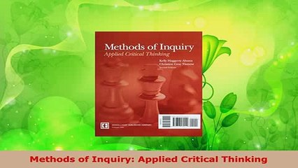 PDF  Methods of Inquiry Applied Critical Thinking PDF Full Ebook