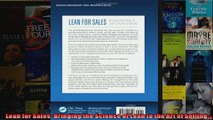 Lean for Sales Bringing the Science of Lean to the Art of Selling