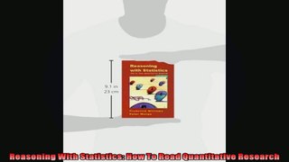 FULL PDF  Reasoning With Statistics How To Read Quantitative Research