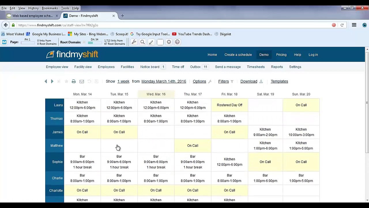 Web based Employee Scheduling-Findmyshift Demo