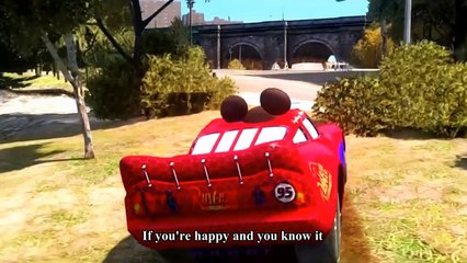 Cars Songs For Kids ♪ If you're happy and you know it ♪ Lightning Spiderman Ramone Mickey Mouse & Hulk
