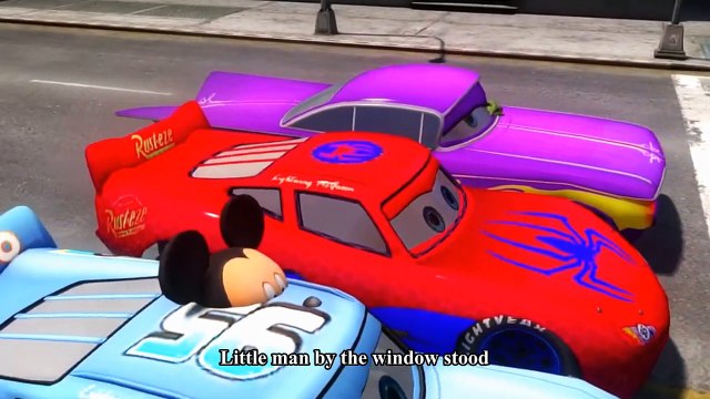 Cars Spiderman Nursery ♪ In a cabin in a wood ♪ Spiderman and Hulk & Mickey Mouse Cars