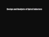 PDF Design and Analysis of Spiral Inductors  EBook