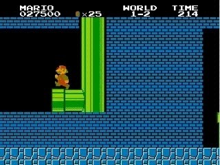 Super Mario Brothers go through blocks and glitch level