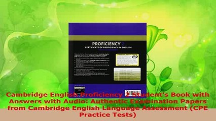 PDF  Cambridge English Proficiency 2 Students Book with Answers with Audio Authentic PDF Full Ebook