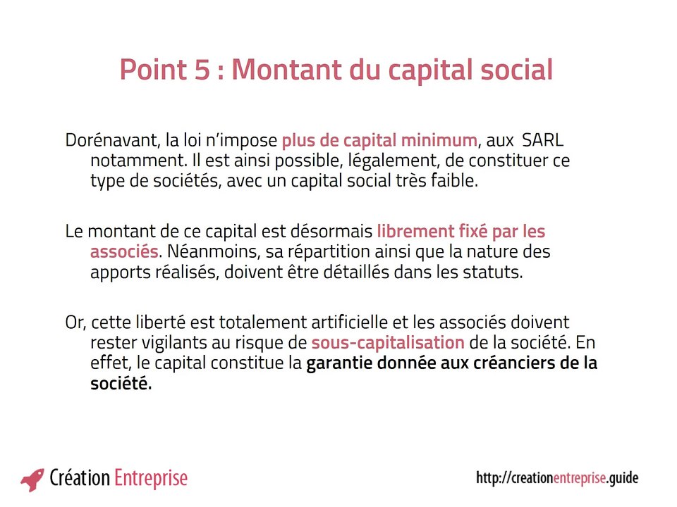 Atelier juridique 4 - Comment créer une SARL ?