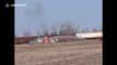Minnesota train derailment causes fire and town evacuation