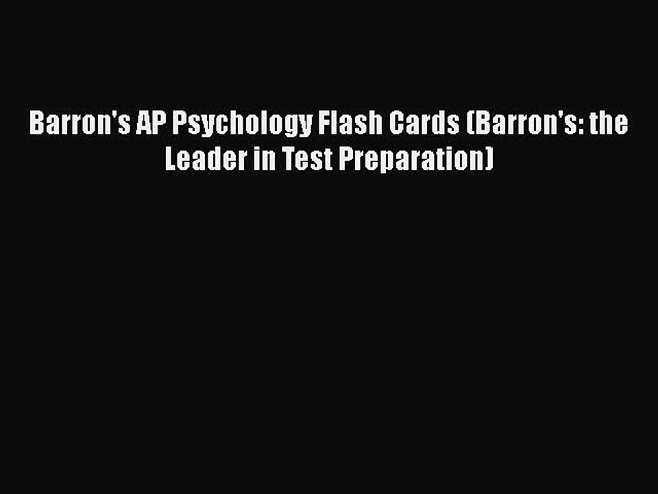 PDF Barron's AP Psychology Flash Cards (Barron's: the Leader in Test Preparation) Free Books
