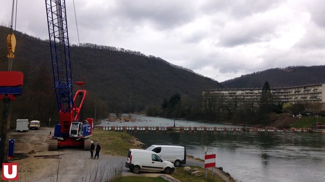 Début du chantier du barrage de Saint-Nicolas à Revin