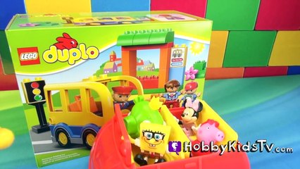 Mickey Mouse Wheels on the Bus! SONG + Clubhouse Peppa Lego Duplo by HobbyKidsTV