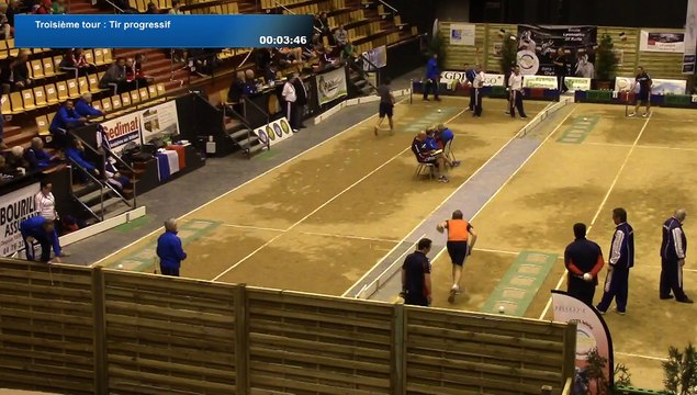 Troisième tour, tir progressif, Finale N2 et N2F, Sport Boules, Clermont-Ferrand 2016