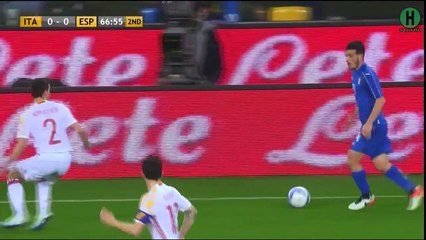 أهداف مبارة ايطاليا و اسبانيا 1-1