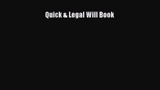 Read Quick & Legal Will Book Ebook Free