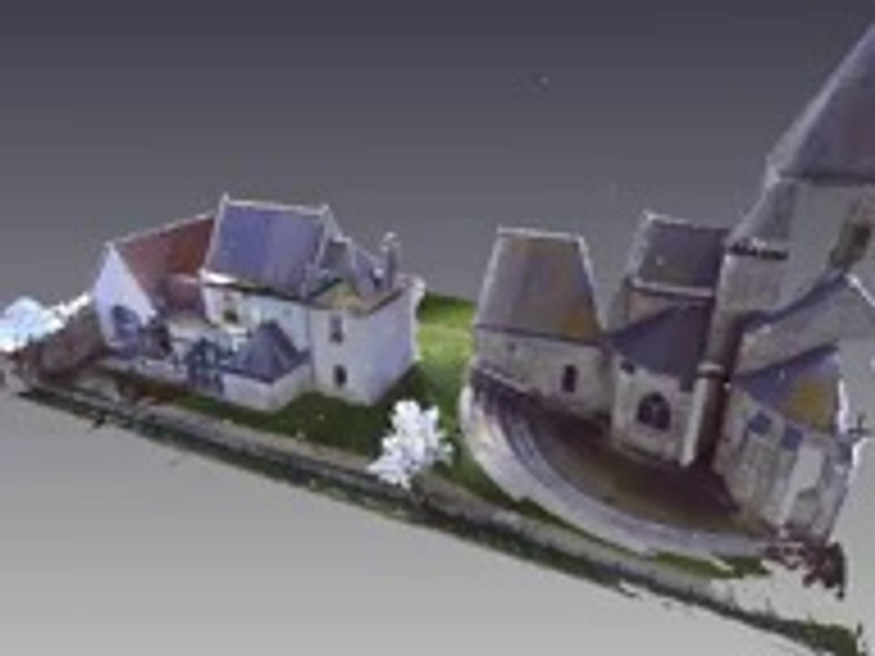 Relevé 3D et visite virtuelle dans le nuage de points ancien presbytère de Villandry
